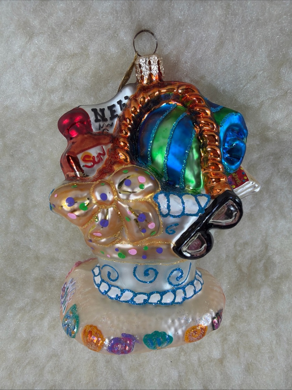 Vintage Christopher Radko 2001 Surf & Turf Glass Ornament